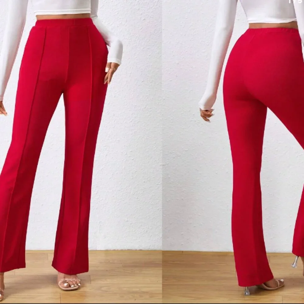 SHEIN Essnce Solid Color Casual Fashion Flared Pants Size M - Picture 7 of 9